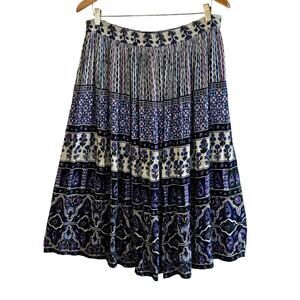 Vintage Elastic waist tiered midi maxi peasant skirt 1980s